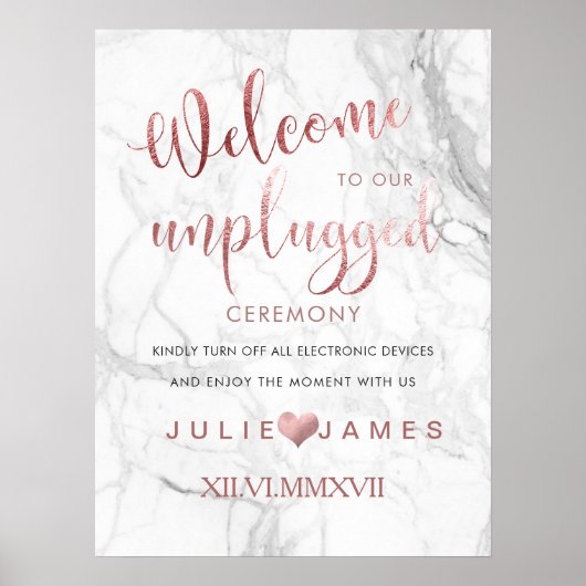 Poster PixDezines Marbre/Faux Rose Gold/#UNPLUGGED (Devant)