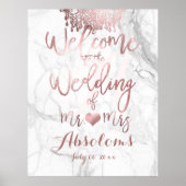 Poster PixDezines Marbre/Rose Gold Chandelier/Réception (Devant)