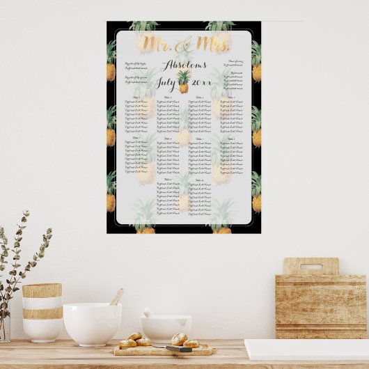 Poster PixDezines Pineapples Seating Chart/do-it-yourself (Cuisine)