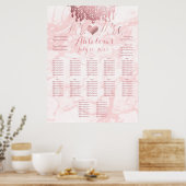 Poster PixDezines Rose lustre d'or / Coeur / Marbre (Cuisine)