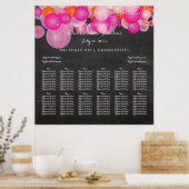 Poster PixDezines rose/orange/lanternes/tableau de sièges (Cuisine)