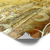 Poster PixDezines vintages tourbillons crème (Coin)