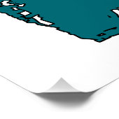 Poster Pixel art et monstre bleu (Coin)