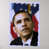 Poster Pixel art (points), Barack Obama (Devant)