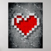 Poster Pixel du coeur rouge (Devant)
