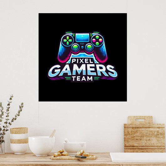Poster Pixel Gamers Team - Next Gen Player (Cuisine)