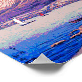 Poster Pixel Mt Fuji du lac Yamanaka à Dusk (Coin)