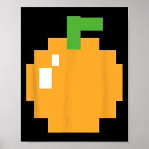 Poster Pixel Orange 80s Retro Arcade jeu vidéo Halloween