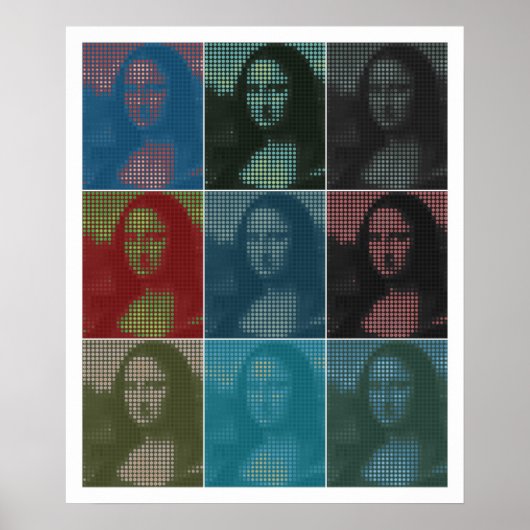 Poster Pixel popart : Mona Lisa de Da Vinci (La Gioconda) (Devant)