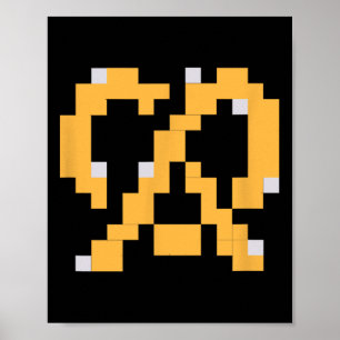 Poster Pixel Pretzel jeu vidéo des années 80 facile Hallo