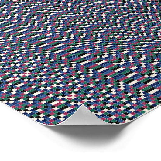 Poster Pixelated Floral Pattern  (Coin)