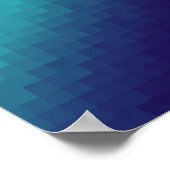 Poster Pixels de dégradé Aqua - Art moderne (Coin)