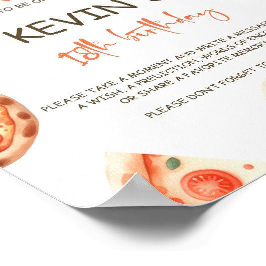 Poster Pizza 1er Anniversaire Fête Heure Capsule (Coin)