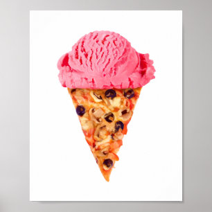 Poster Pizza à la crème glacée