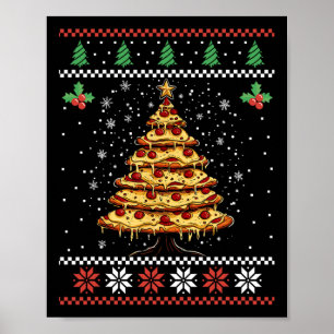 Poster Pizza Arbre de Noël moche Sweat de Noël Noël Noël 