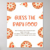 Poster Pizza Baby shower Devinez Le Panneau Alimentaire B (Devant)