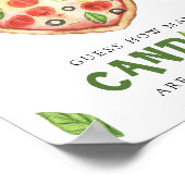 Poster Pizza baby shower - guess how many candies (Coin)