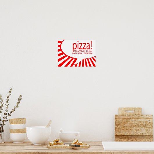 Poster pizza! : comic speech bubble (Cuisine)