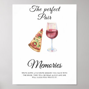 Poster Pizza de vin Fête des mariées souvenirs avec la ma