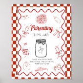 Poster pizza deliv conseils parentaux Baby shower Jar (Devant)
