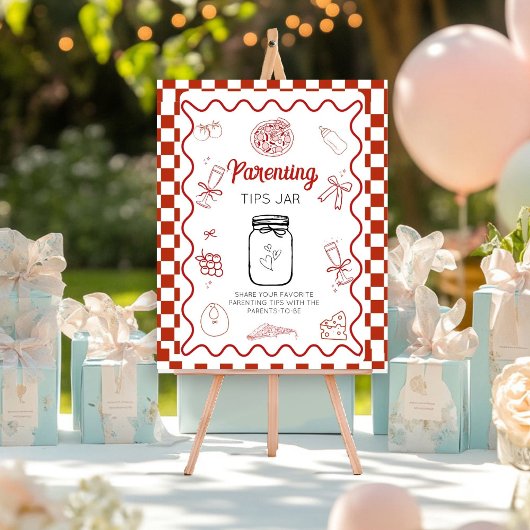 Poster pizza deliv conseils parentaux Baby shower Jar