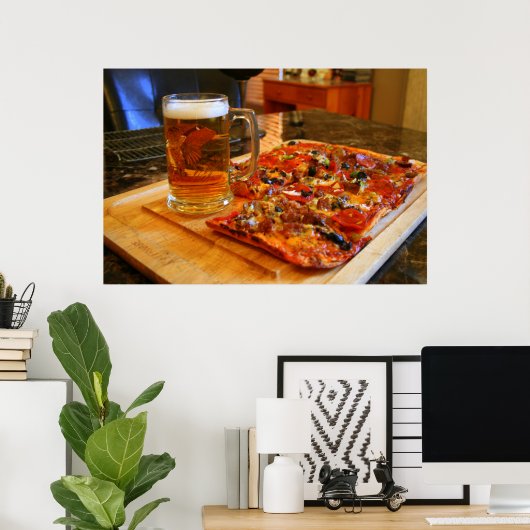 Poster Pizza Et Bière (Bureau à domicile)