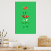 Poster Pizza et fête sur l'affiche amusante (Cuisine)