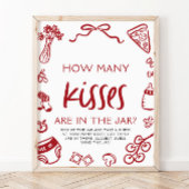 Poster Pizza Italienne Devinez Combien de Bisous Baby Sho