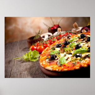 Poster pizza italienne fraîche