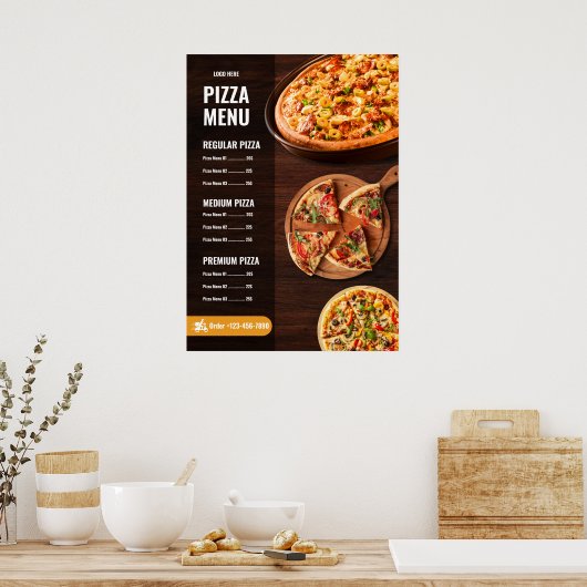 Poster Pizza Menu pizzeria Menu Restaurant Menu (Cuisine)