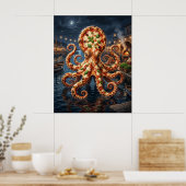 Poster Pizza Octopus Havre (Cuisine)