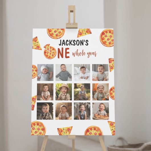 Poster Pizza Party Boy Anniversaire Photo Jalon Signal