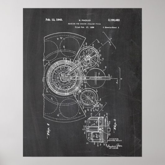 Poster Pizza Patent (Devant)
