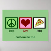 Poster Pizza Peace Love (Devant)