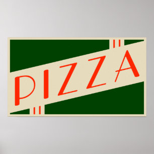 Poster pizza rétro