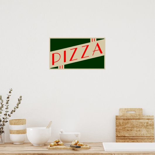 Poster pizza rétro (Cuisine)