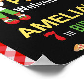 Poster Pizza signe fête de bienvenue Petit chef fille (Coin)