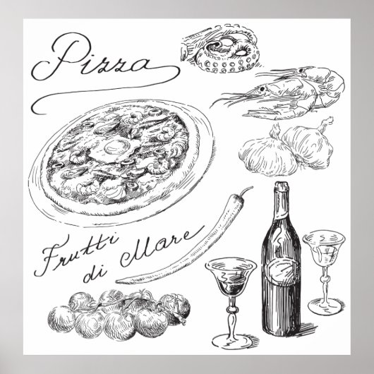 Poster Pizza Sketch (Devant)
