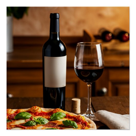 Poster Pizza & Wine Art (Devant)