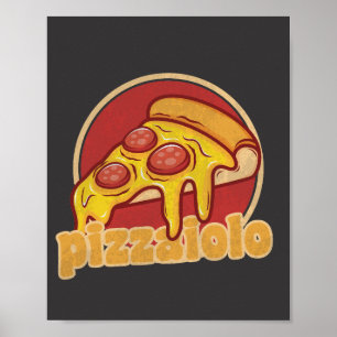 Poster pizzaiolo cadeau drôle de fabricant de pizza illus