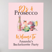 Poster Pjs et Prosecco Spa rose Bachelorette Party (Devant)