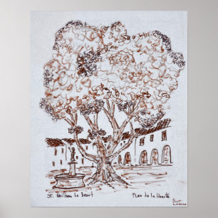 Poster Place de la Liberté, Saint-Guilhem-le-Désert