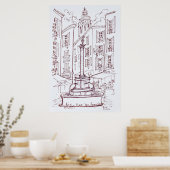 Poster Place Des Augustins | Aix en Provence, France (Cuisine)