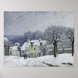 Poster Place du Chenil à Marly-le-Roi, Neige, 1876