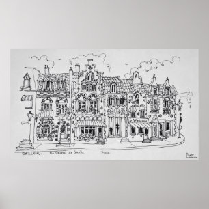 Poster Place du général de Gaulle   Bailleul, France