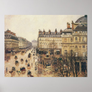 Poster Place du Théâtre Français, Paris Pluie par Pissarr