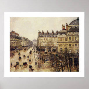 Poster Place du Theatre Francais, pluie