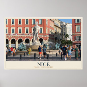 Poster Place Masséna et la Fontaine du Soleil