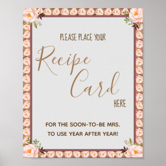 Poster Place Recette Carte Ici Floral Frame Douche Pannea