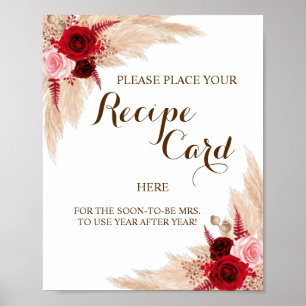 Poster Place Recette Carte Ici Pampas Grass Douche Signal